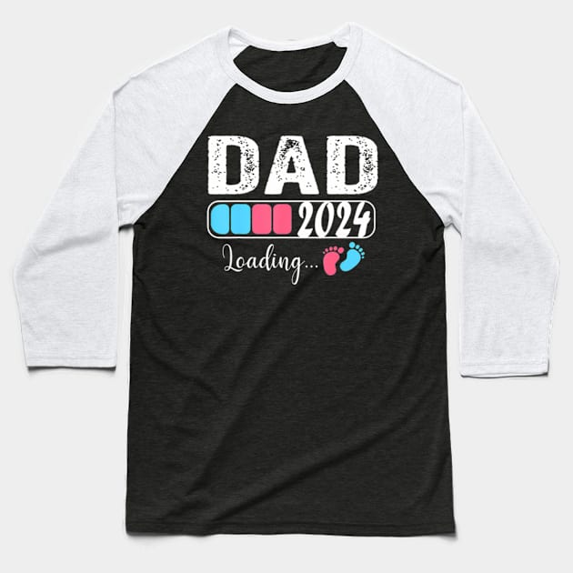 Dad 2024 Loading a Girl or a Boy Baby Pregnancy Announcement Baseball T-Shirt by Eduardo